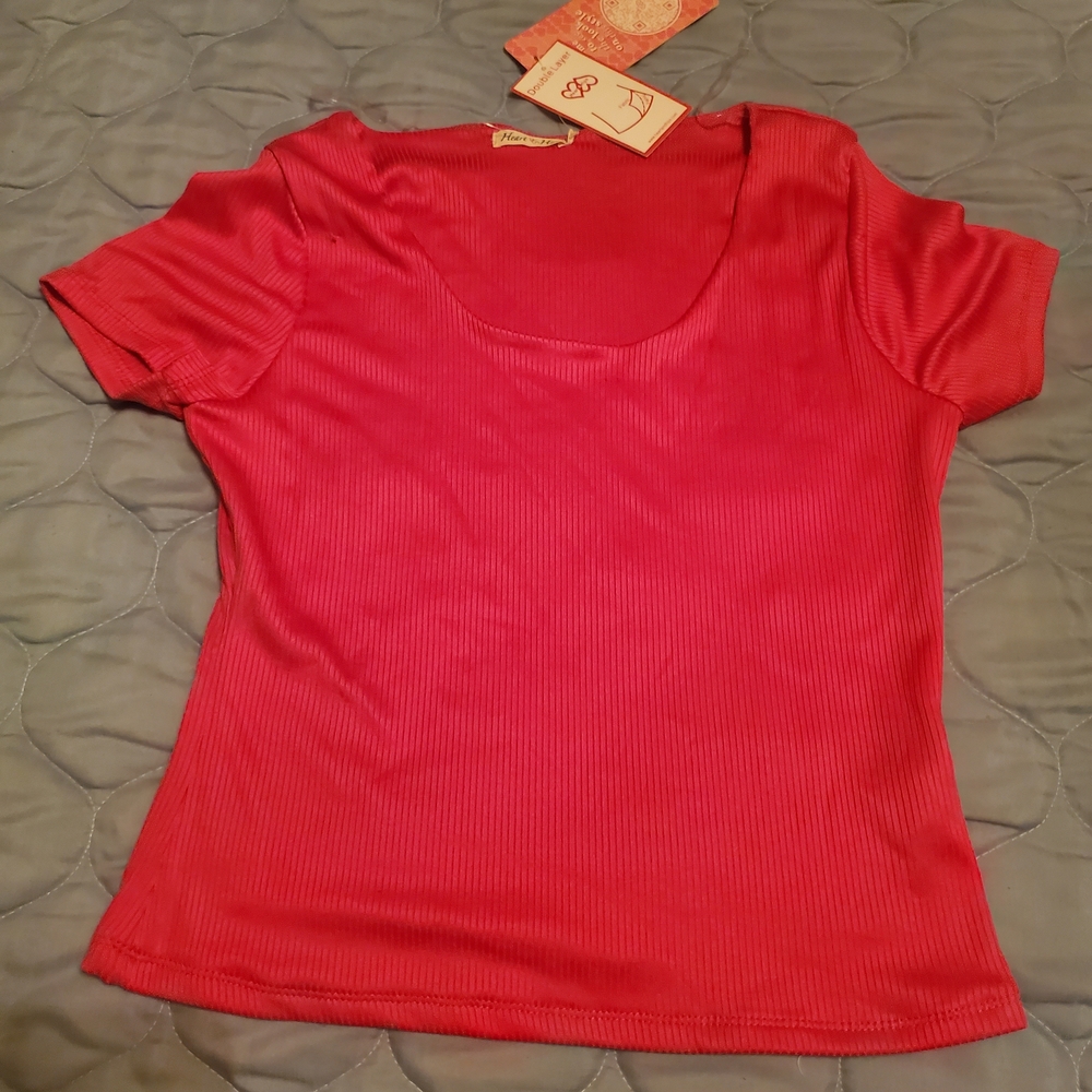 Heart Hips Vibrant Red Short Sleeve Top